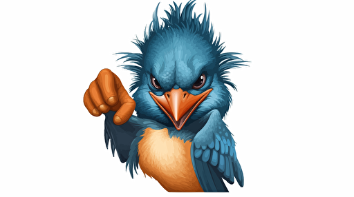 vector illustration of two human-like kingfisher with muscle arms who is pointing with the left arm to the camera, like a "we want you"-sign. The Bird is looking ambishious in the camera