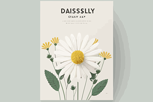 daisy, white background, minimalist logo style, flat, vector art,