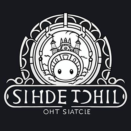 studio ghibli logo lineart vector