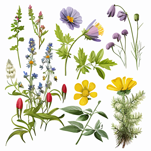pdf vector drawings of wildflowers