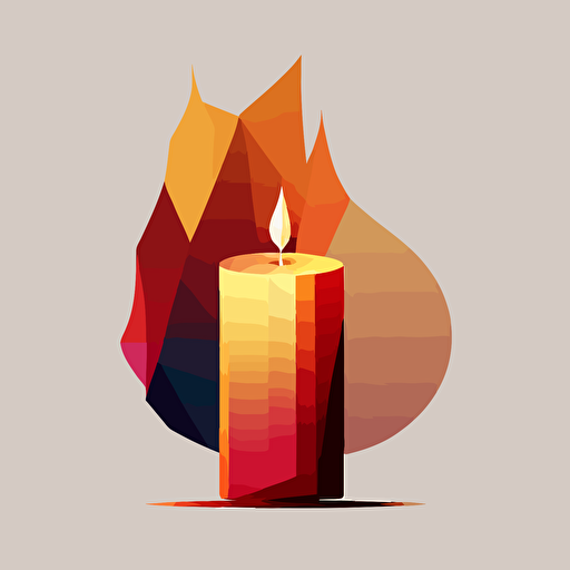 simple vector logo, candle related, warm colors, with background, no text,