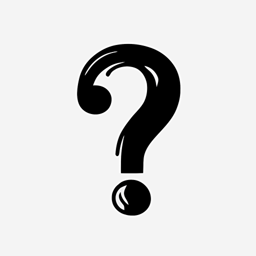 a minimalist logo for a question mark, simple, vector, white background