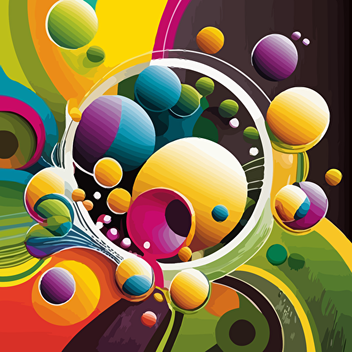colorful vector art, swirls and circles