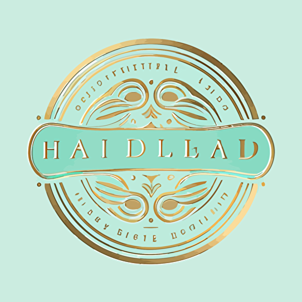 logotype modern Vector elegant stylish psychotherapy online. Colors mint and gold. Name of the company: HelpDial