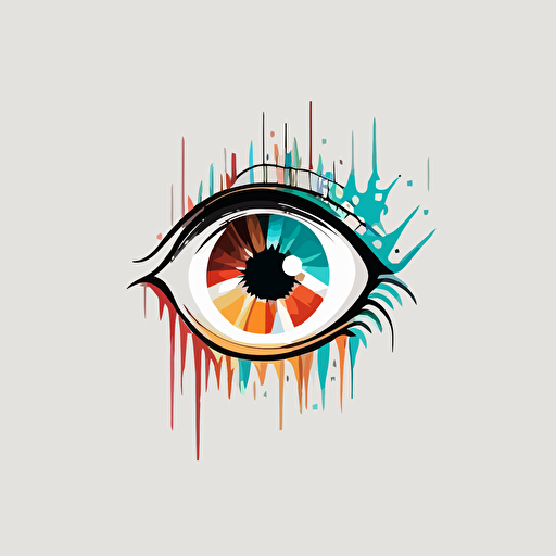 logo ,eye,deformation,Abstract,deformation, vector ,simple ,flat ,low detail, smooth ,plain ,minimal ,straight design,white background,Kasiwa sato style