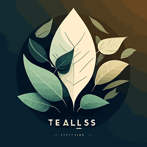 a very minimalist Artsy flat vector illustration representing nature with a leaf and in the middle the company name "eco tips"