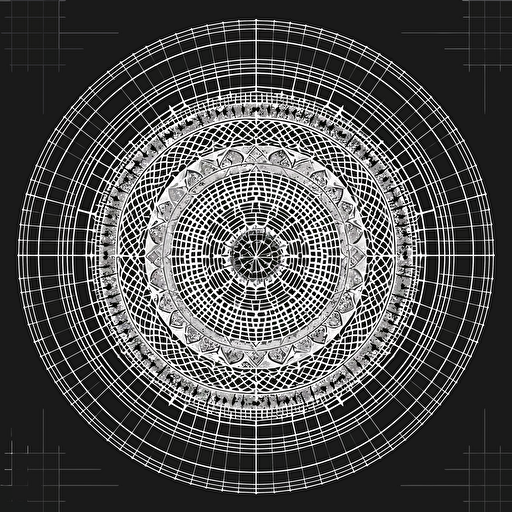 basic simple minimal line pixel art circle mandala, vector, line, one color