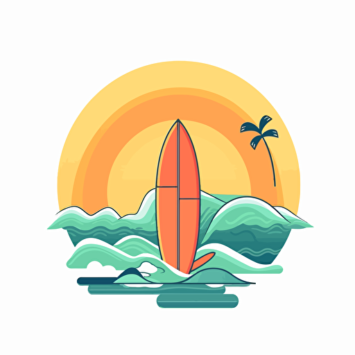 sub board, sea, summer, vector logo
