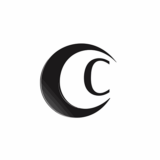 letter C logo vector style white background minimal design