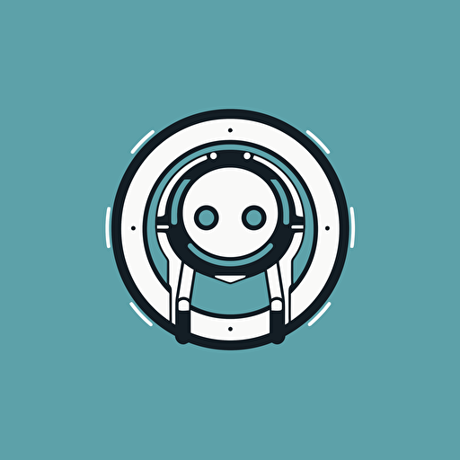flat vector logo of modern day clippy, friendly, minimal, simplistic, futuristic, robotic, internet**
