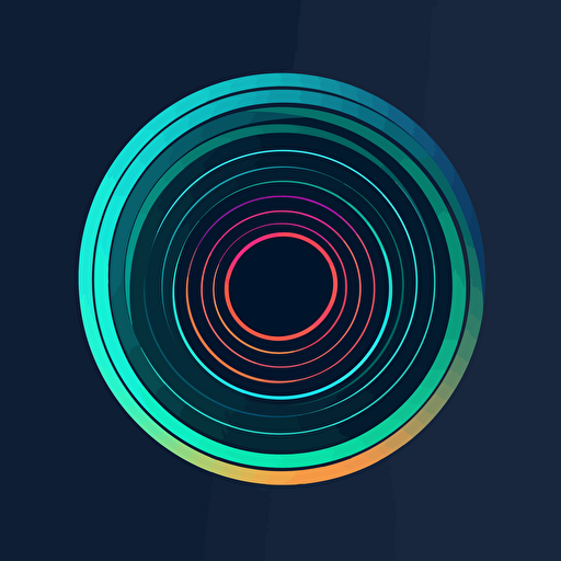 create a simple vector-style logo with broadcasting radio waveforms :: rounded circles :: chakra colors :: broadcasting :: white backround, very simple forms