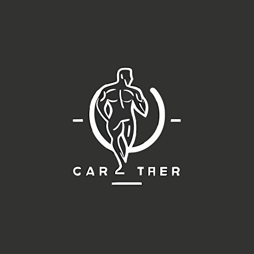 a fitness logo, 1mm thick line drawing logo, minimalist line logo, creative logo, 2d logo, flat logo, vector logo, vector logo, modern logo, white logo