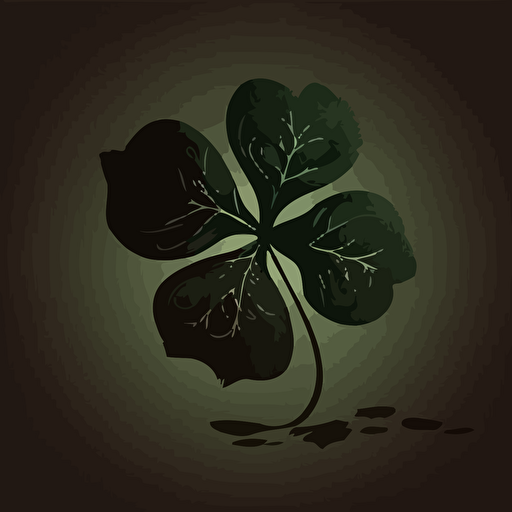 silhouette-of-four leaf clover-vector