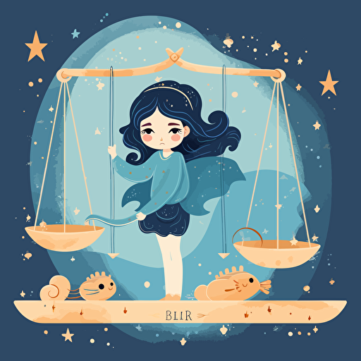 illustration, vector, child, zodiac, sign, libra, azure, 6144x6144