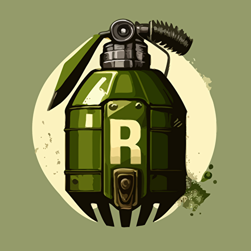 vector logo of a Mk2 hand grenade, with the letter B on the inside
