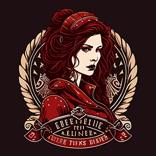 logo for women's motorcycle club, empire, red velvet, behance, flat vector