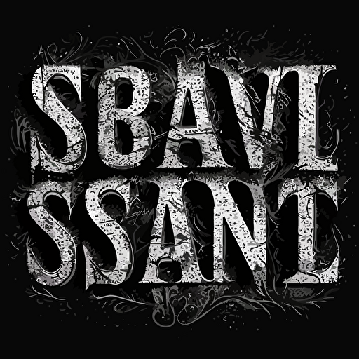 burned scared branded textured font in black and white vector that reads “VISUAL SAVANT”.