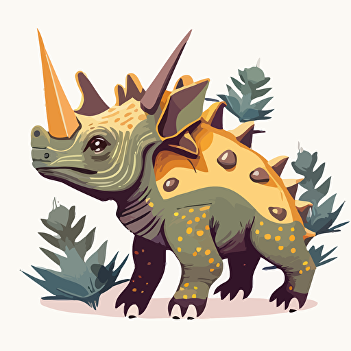 Cute styracosaurus vector image