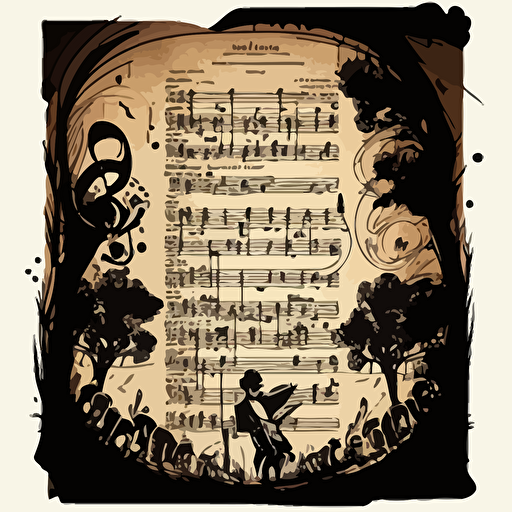 Coherent vectorized cartoon sheet music