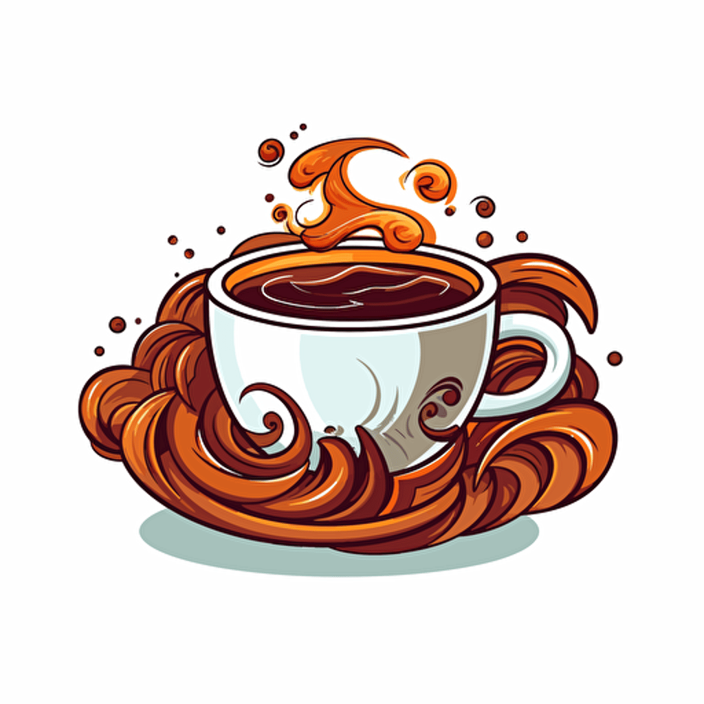 cup of coffee vector art with white background