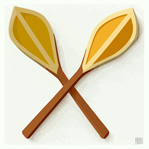 flat vector illustration of a pair of wooden oars on a white background