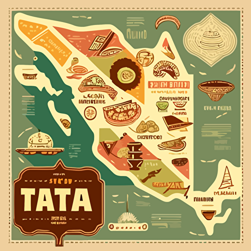 a taco map vector