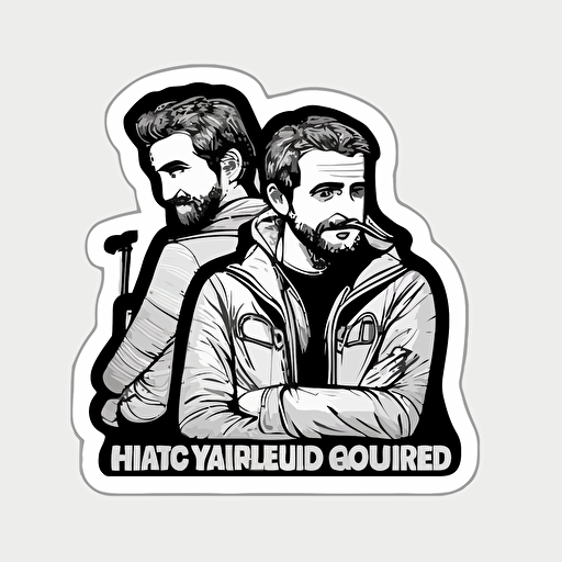 sticker, hackers doing good, vector, contour, white background