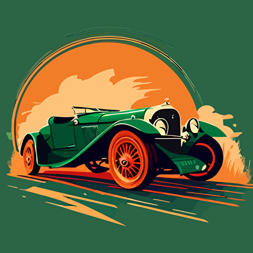 old time sports car, simple, vector