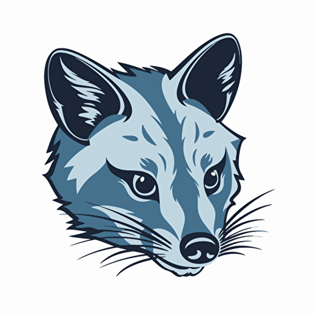a vector logo of a blue civet on a white background