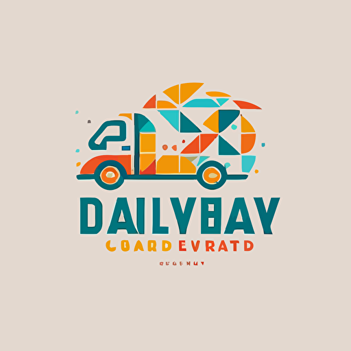 Logo minimal, simple logo, delivery, cultural, vector, mosaic style, cars delivery company