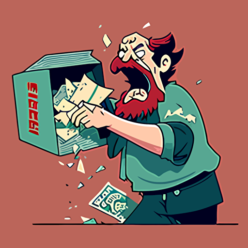 pixel peepo opening a pack of magic the gathering cards, vector art