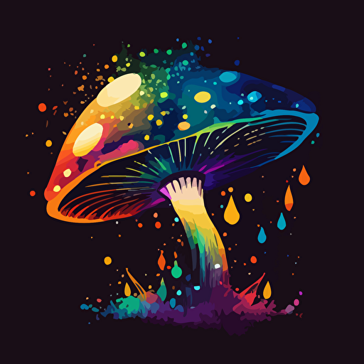 translucent space mushroom,trippy art,vector style,stars,ultra simple,symetrical