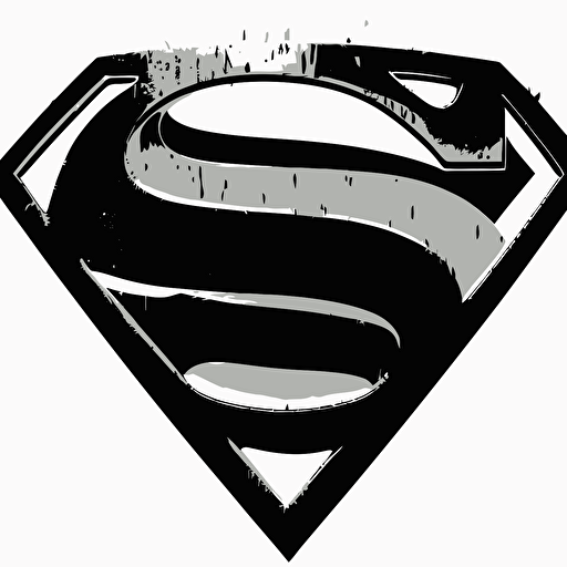 superman logo, black, simple, vector, white background