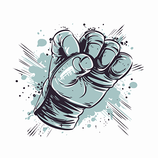 vector image of a punch, cartoon glove