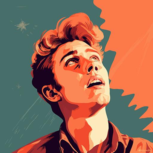 modern vector profile image, young male, amazed