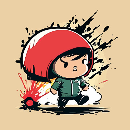 Little boy bomb doodle vector ilustration