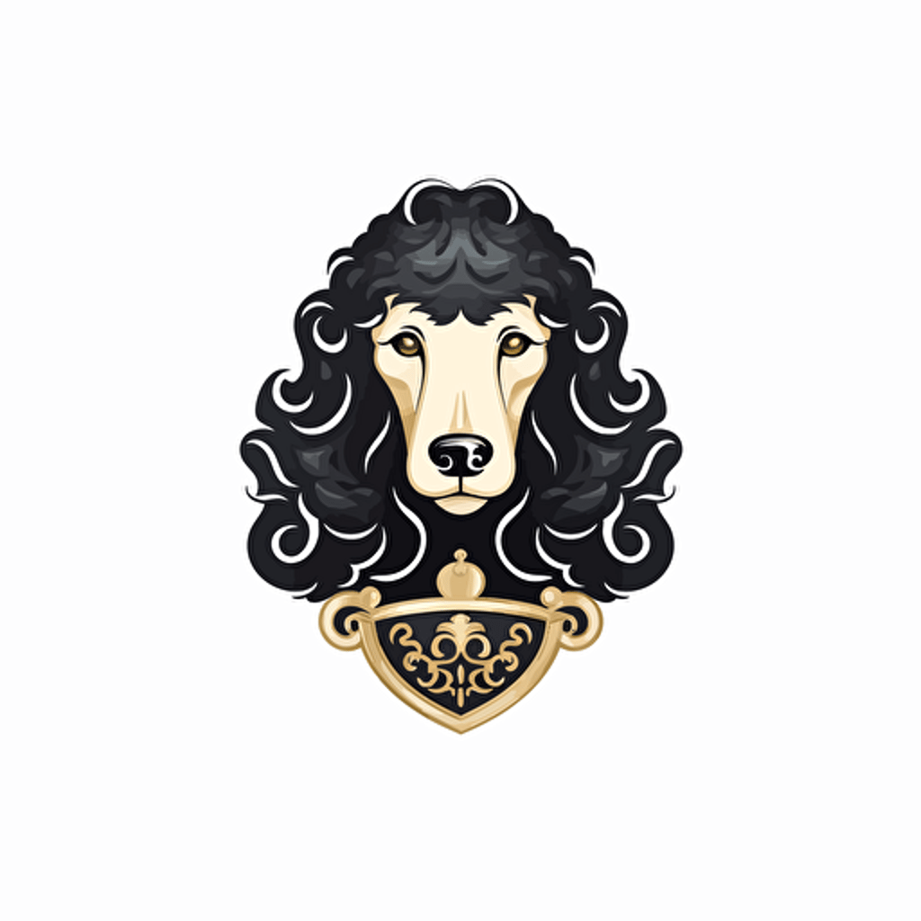 A vector logo of a poodle, simple, memorable, sophisticated, elegant, luxurious, high-end, charming