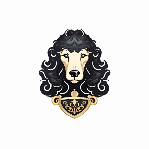 A vector logo of a poodle, simple, memorable, sophisticated, elegant, luxurious, high-end, charming