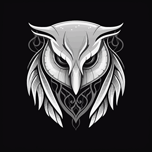 white barn owl mask, vector, logo