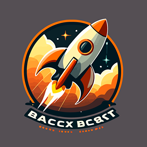 flat design vector logo for a rocket company called Rocket Design Lab