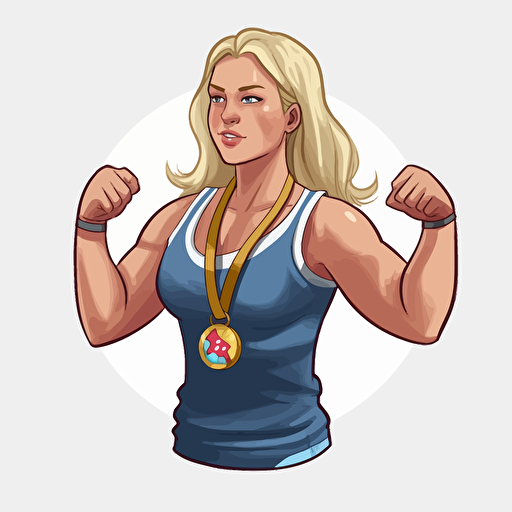 My Olympia winner, vector art, sticker, no background,clip art ,Cel Shading, VFX, SFX, ,Ultra-HD,