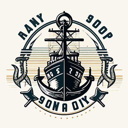 ship dock logo simple vector with anchor