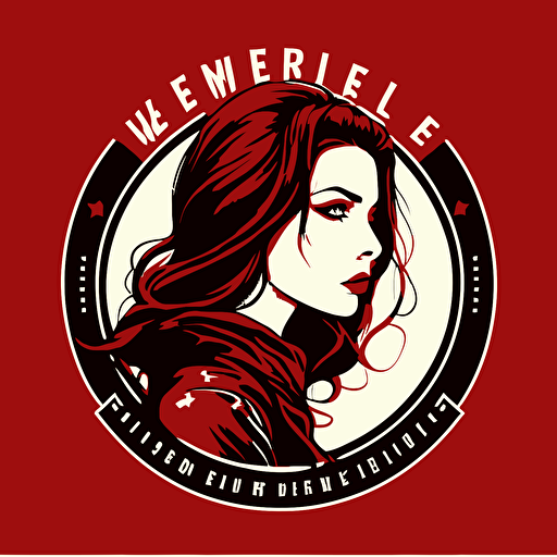 logo for women's motorcycle club, empire, red velvet, behance, flat vector