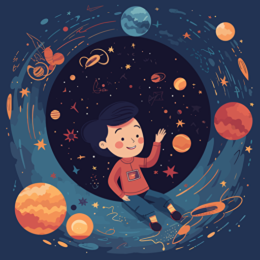 vector, illustration, child, space, stars, zodiac, universe, happy, joy, 6144x6144