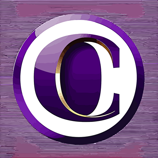 a lettermarke logo of a purple "C", simple, vector