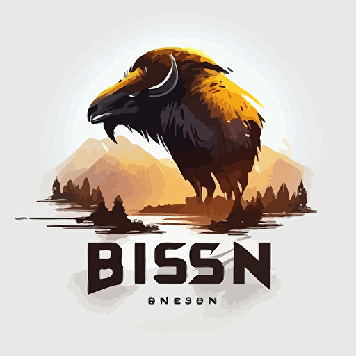 bison logo simple and modern vector 2d