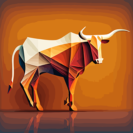 modern longhorn, texas, abstract art for media company "sharpshot", clean background, vector
