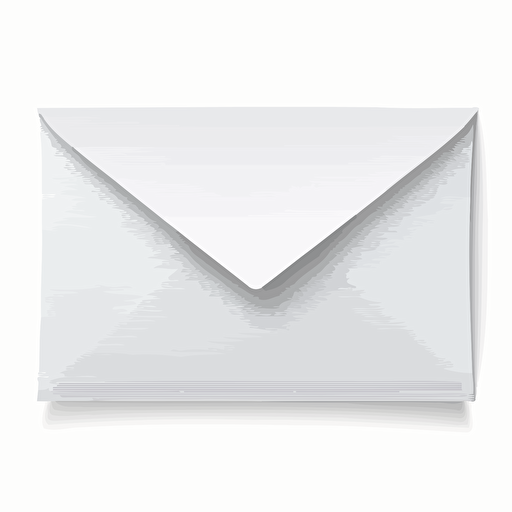 a simple white envelop rect verso in a vector art style on a white background viewed from the top