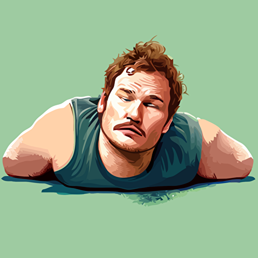 andy dwyer from parks and recreation laying on the ground in his boxers after trying to run but becoming overwhelmed and tired vector art