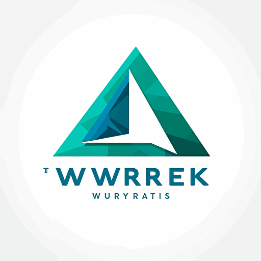 company logo named "WRK" triangle 3, vector logo, modern